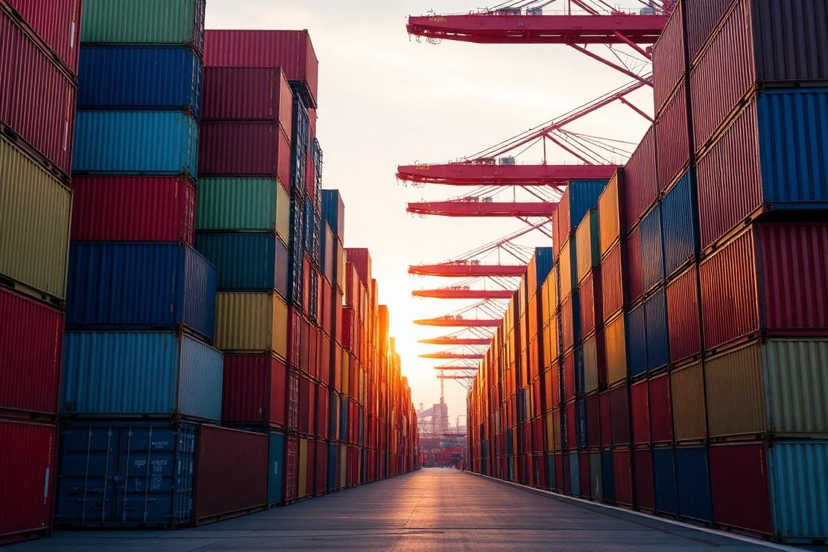 Shipping containers at port